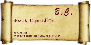 Bozik Ciprián névjegykártya